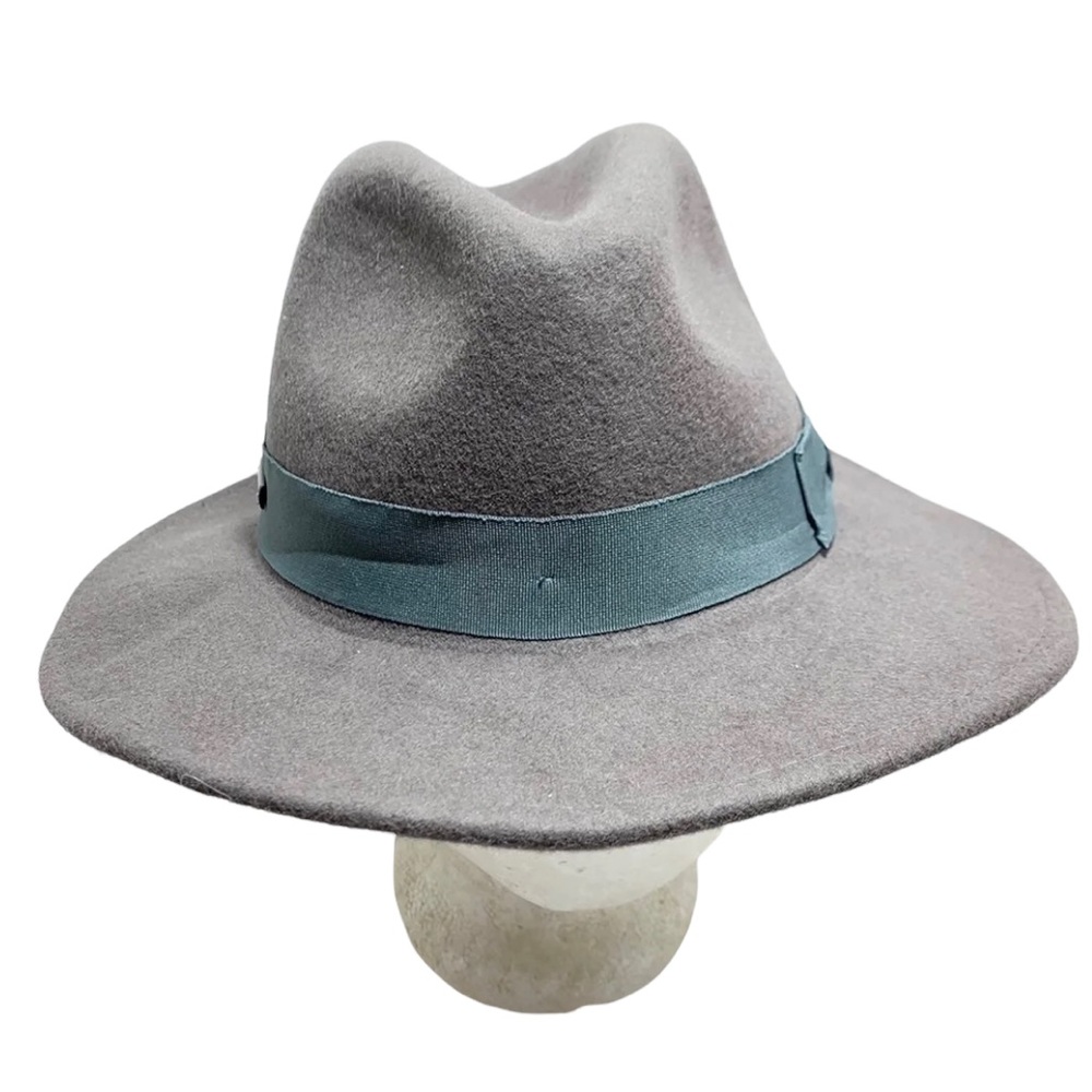 Pamoa Wool Fedora Hat Gray/Blue  (L/XL) Boho/Western